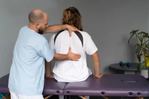 Spinal decompression therapy illustrating the importance of relieving pressure on the spine.