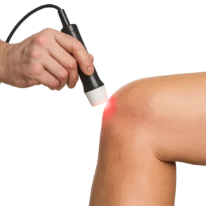 Cold laser therapy performed on knee cap