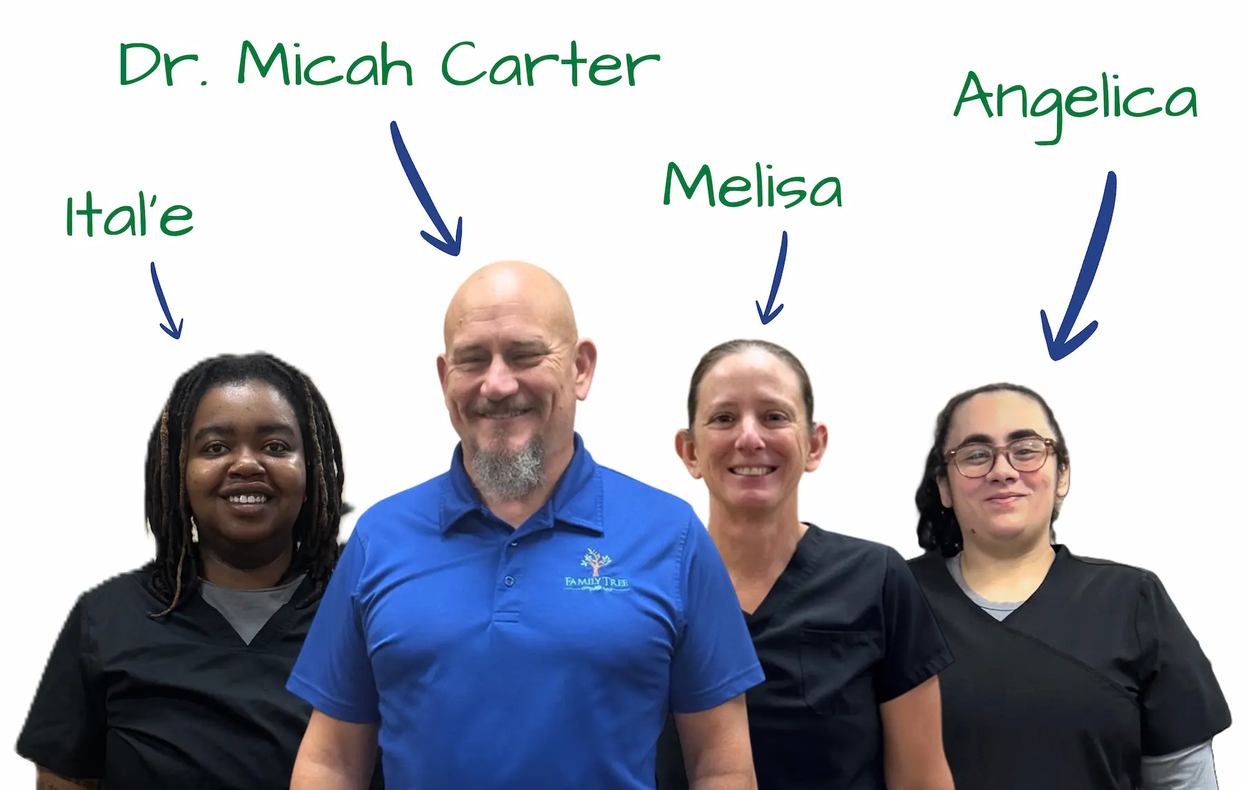 Family Tree Chiropractic team group photo at clinic